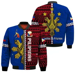 Philippines Bomber Jacket Pilipinas Sun Mix Polynesian Pattern LT14