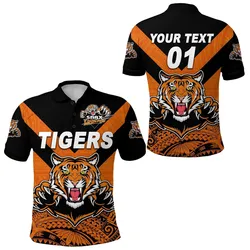 (Custom Personalised) Papua New Guinea Lae Snax Tigers Polo Shirt Rugby Original Style - Orange LT8