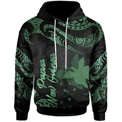 Papua New Guinea Polynesian Hoodie - Poly Tattoo Green Version