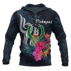 Pohnpei Micronesia Hoodie - Tropical Flower