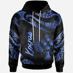 Kosrae Polynesian Hoodie - Poly Tattoo Blue Version