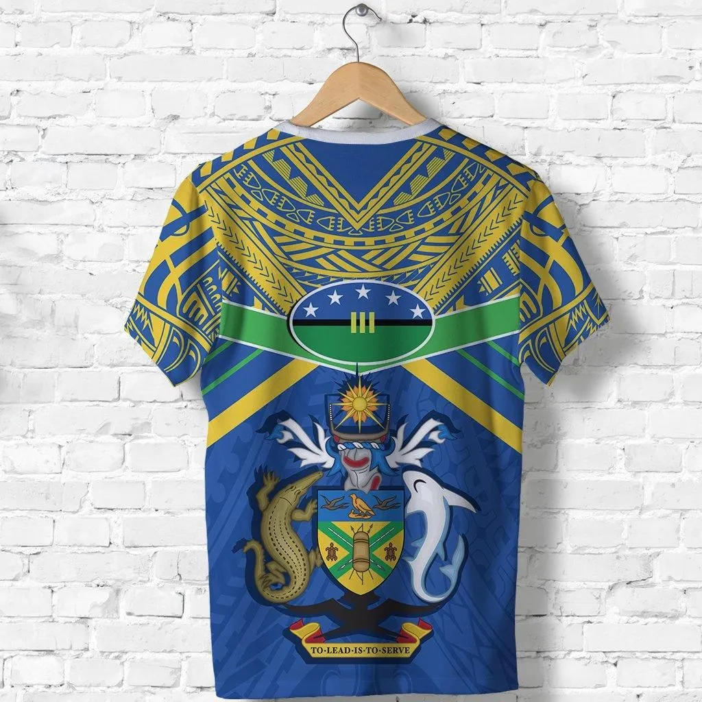 Solomon Islands T shirt Simple Coat Of Arms Rugby