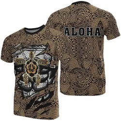 Hibiscus Polynesian Gold Hawaii Turtle T-Shirt