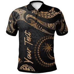 Chuuk Polynesian Custom Personalised Polo Shirt - Poly Tattoo Gold Version