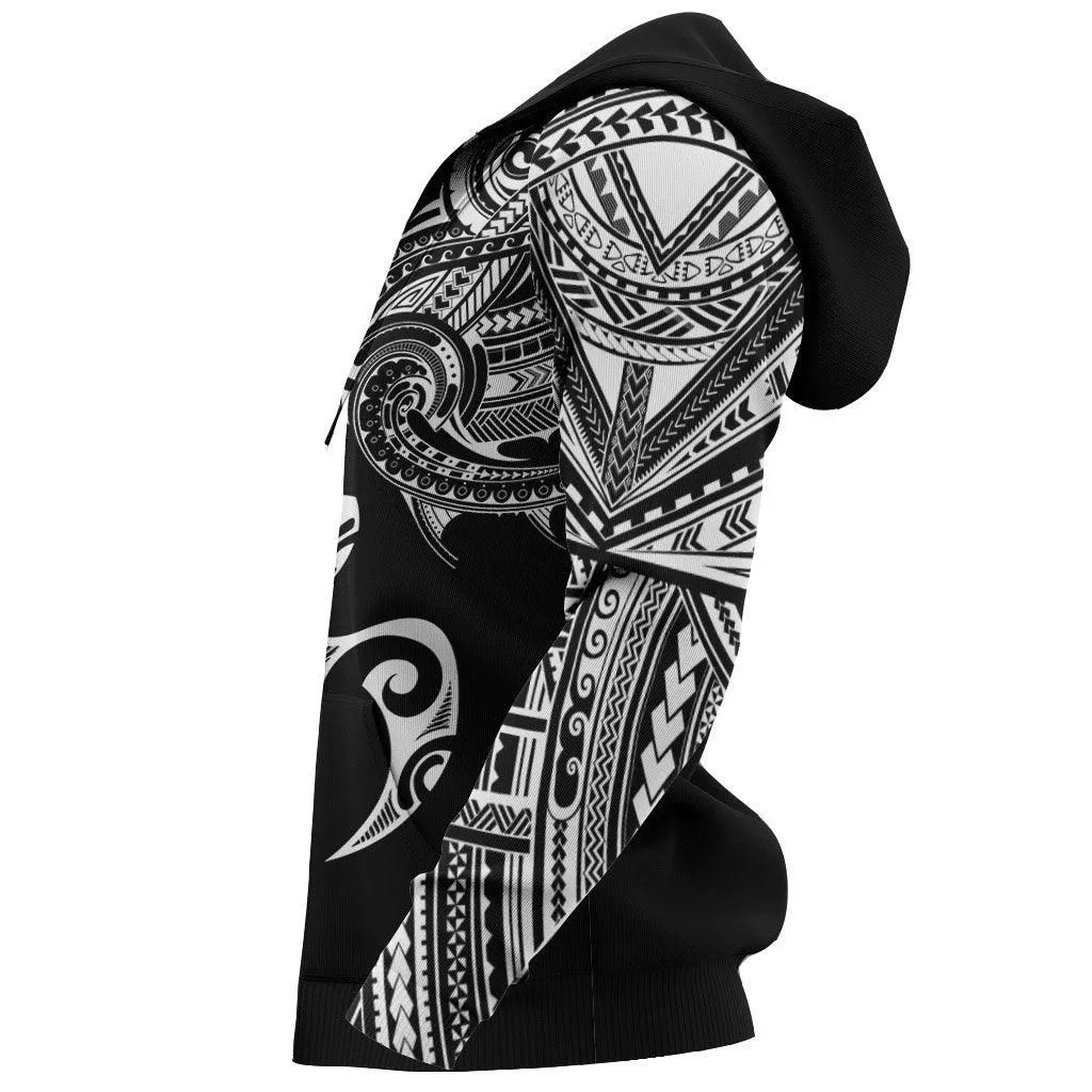 Polynesian Pullover Hoodie - Polynesian Turtle Tattoo Style