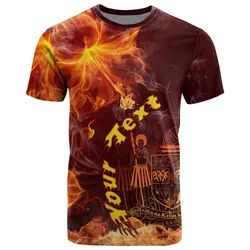 Fiji Polynesian Custom Personalised T - Shirt - Fire Hibiscus
