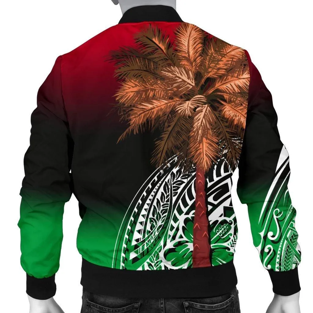 Vanuatu Mens Bomber Jacket Polynesian Palm Tree Flag
