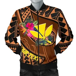 Hawaii Kanaka Maoli Personalised Mens Bomber Jacket - Polynesian Hook And Hibiscus