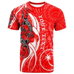 Chuuk Custom Personalised T-Shirt - Lizard Tattoo Red Color