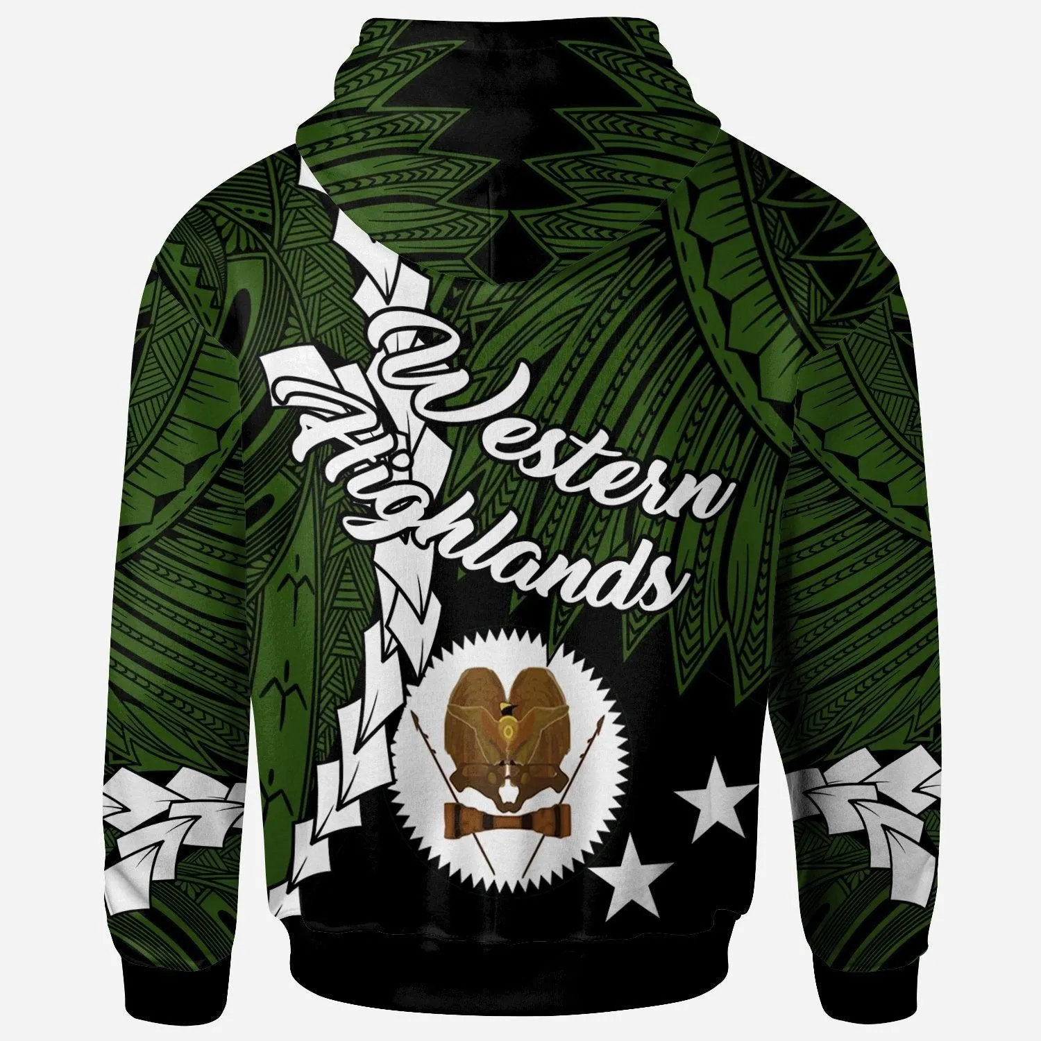 Papua New Guinea Western Highlands Province Polynesian Custom Personalised Hoodie - Tribal Wave Tattoo