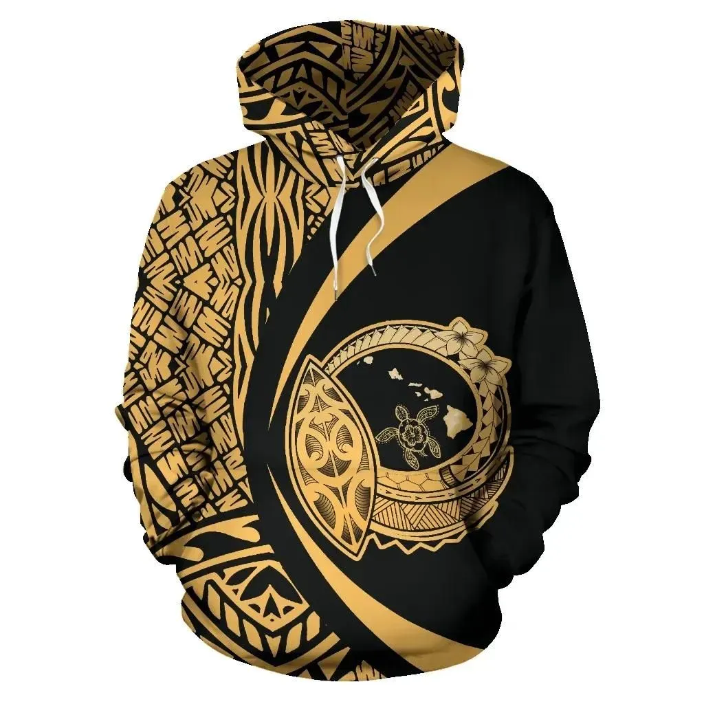 Alohawaii Hoodie - Hawaii Hibiscus Map Polynesian Hoodie - Circle Style Gold  - AH - J7