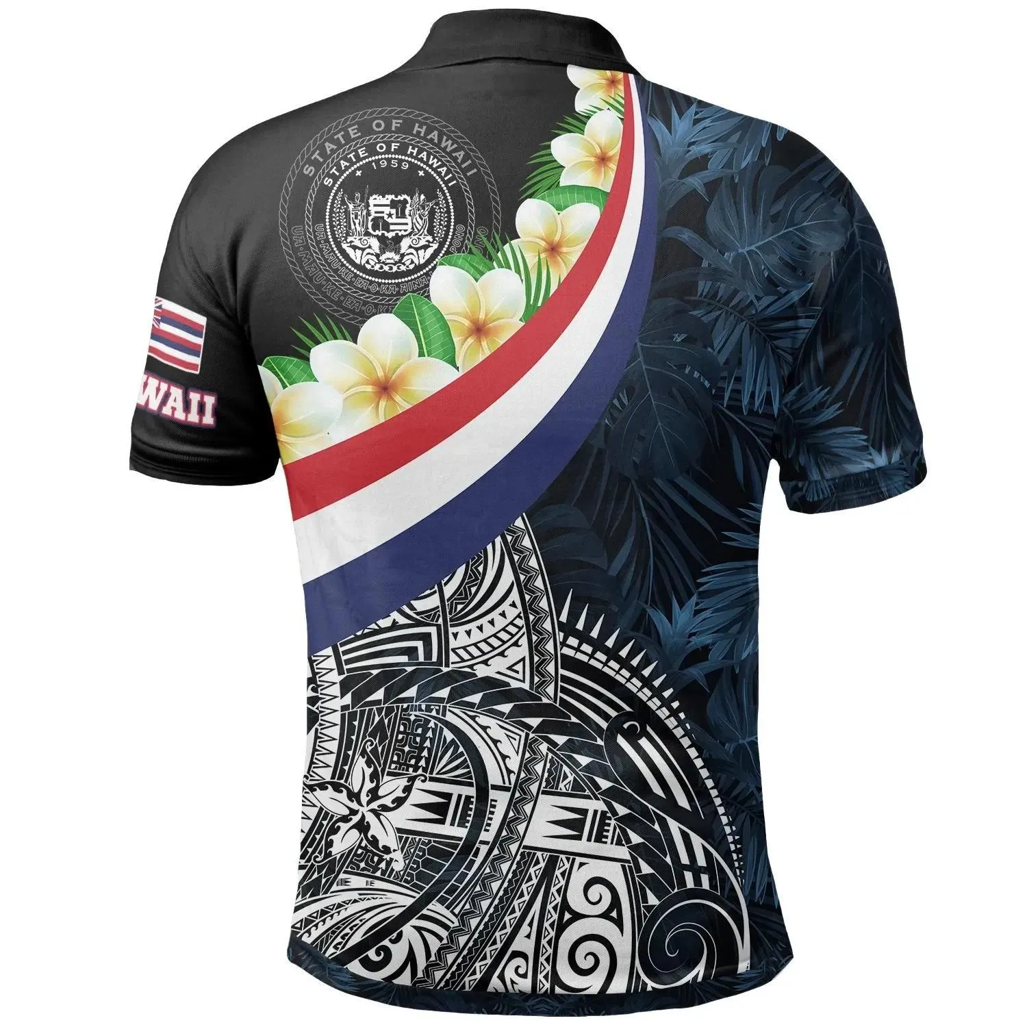 Alohawaii Shirt - Polo Shirt Polynesian Hawaii - Hawaii Seal With Plumeria Style - BN18