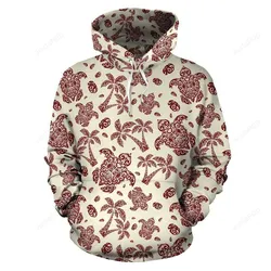Polynesian Tattoo Turtle Themed Pullover 3D Hoodie For Men Women All Over 3D Printed Hoodie