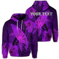 Alohawaii Hoodie - (Personalised) Hawaiian Map Whale Swim Hibiscus Polynesian Hoodie - Purple - AH - J6R