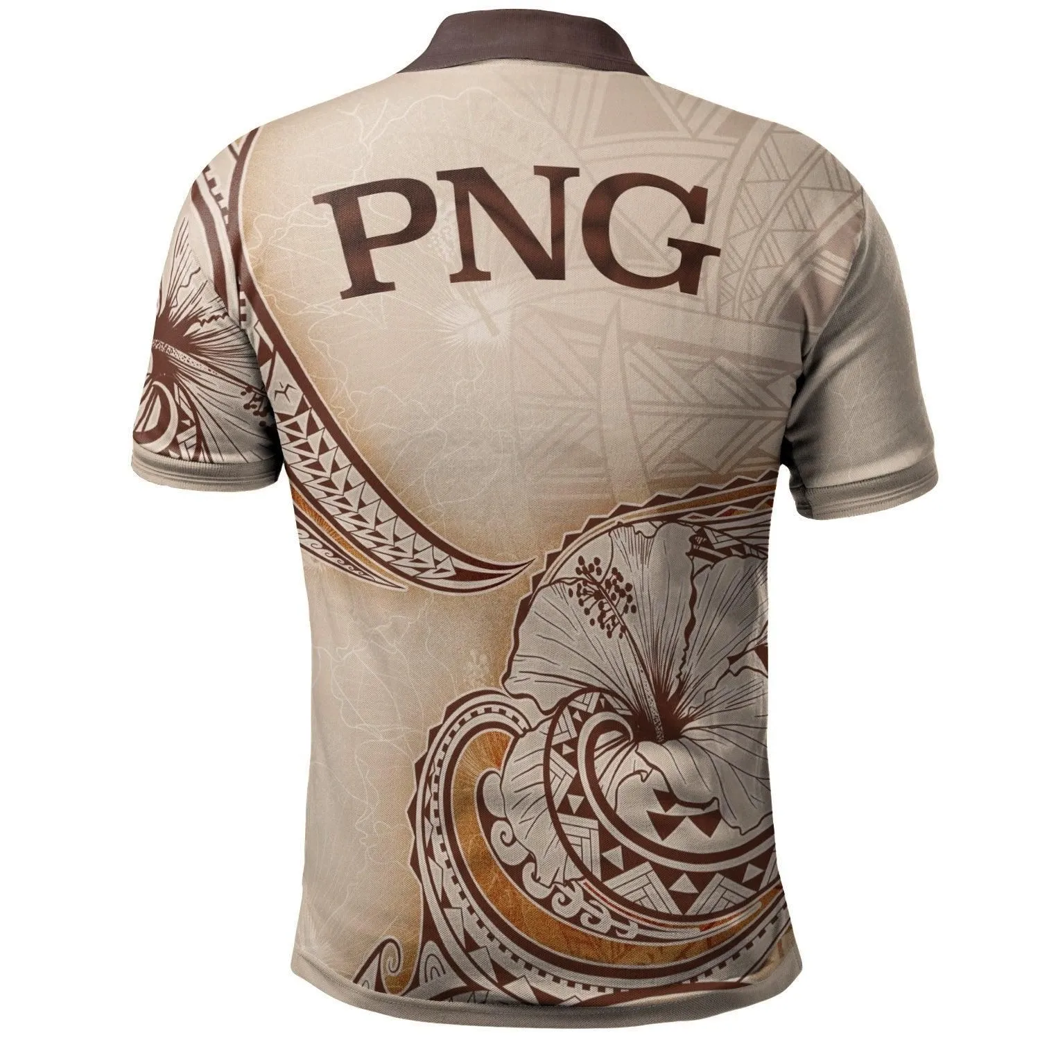 Papua New Guinea Polo Shirt - Hibiscus Flowers Vintage Style