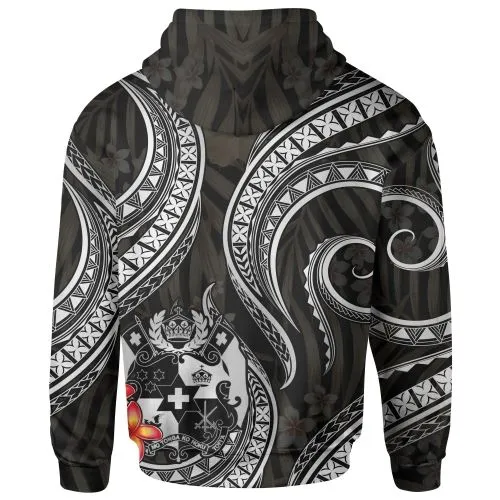 Tonga Polynesian Hoodie - White Plumeria