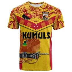Papua New Guinea Rugby T Shirt PNG Kumuls Bird Of Paradise Yellow LT14