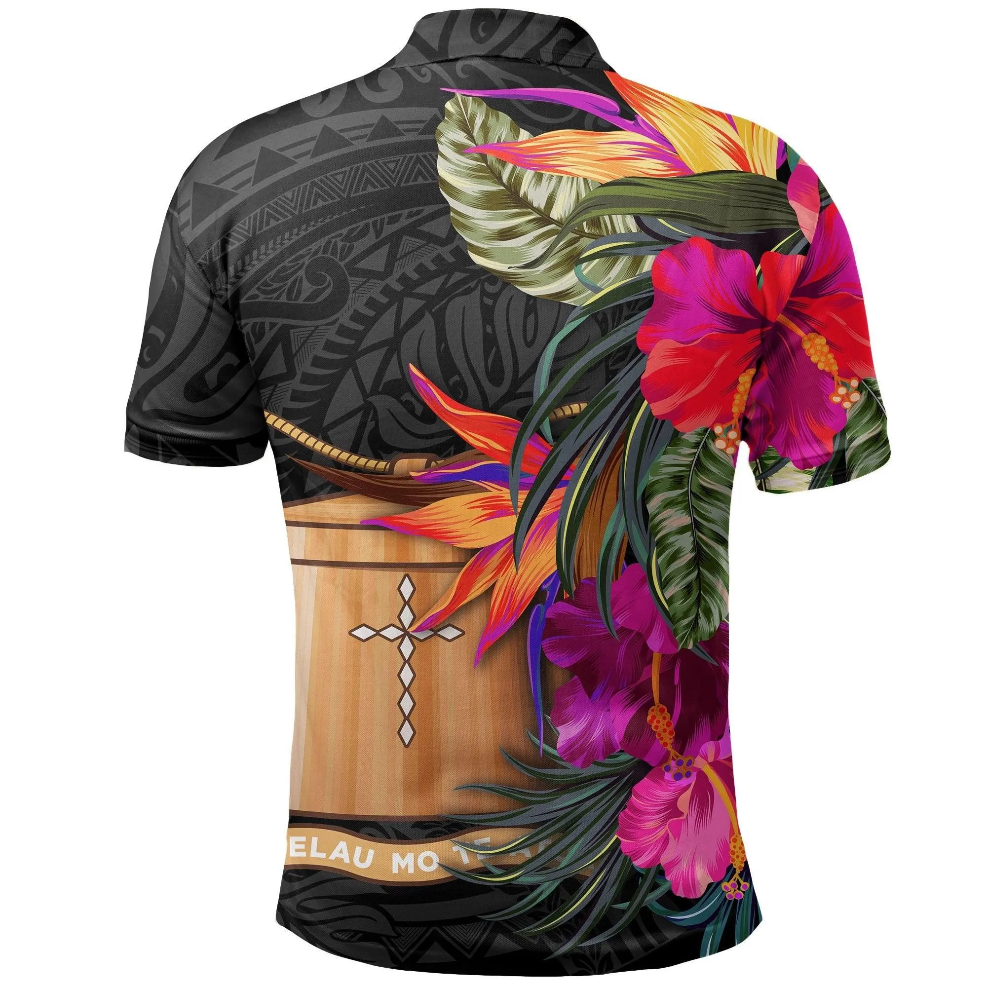 Tokelau Polo Shirt - Polynesian Hibiscus Pattern