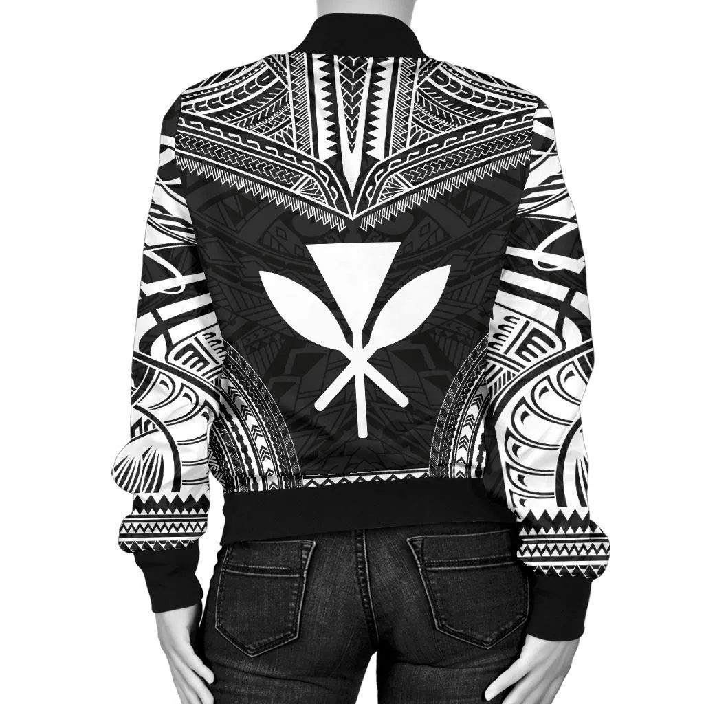 Kanaka Maoli Polynesian Chief Women'S Bomber Jacket - Black Version - Bn10