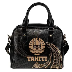 Tahiti Polynesian Shoulder Handbag - Gold Tribal Wave