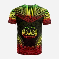 Marquesas Islands Custom Personalised T Shirt - Marquesas Islands Tiki Face Polynesian Chief Tattoo Reggae Version