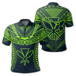 Alohawaii Shirt - Hawaiian Kanaka Map Football Jersey Polo Shirt - Navy - Roger Style - AH - J2