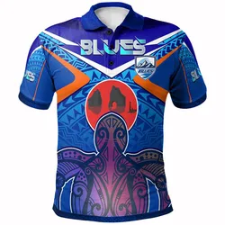 Blues Rugby Polo shirt  - Custom Auckland Blues Rugby With Wharariki Beach And Maori Sea Turtle Polynesian Polo shirt