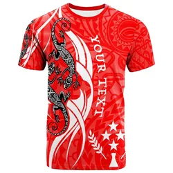 Kosrae Custom PersonalisedT Shirt - Lizard Tattoo Red Color