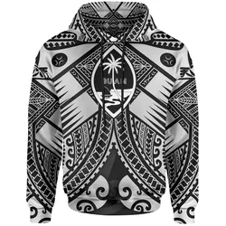 Alohawaii Clothing - Hoodie Guam Polynesian - Guam White Seal With Polynesian Tattoo Ver 01 - Bn18