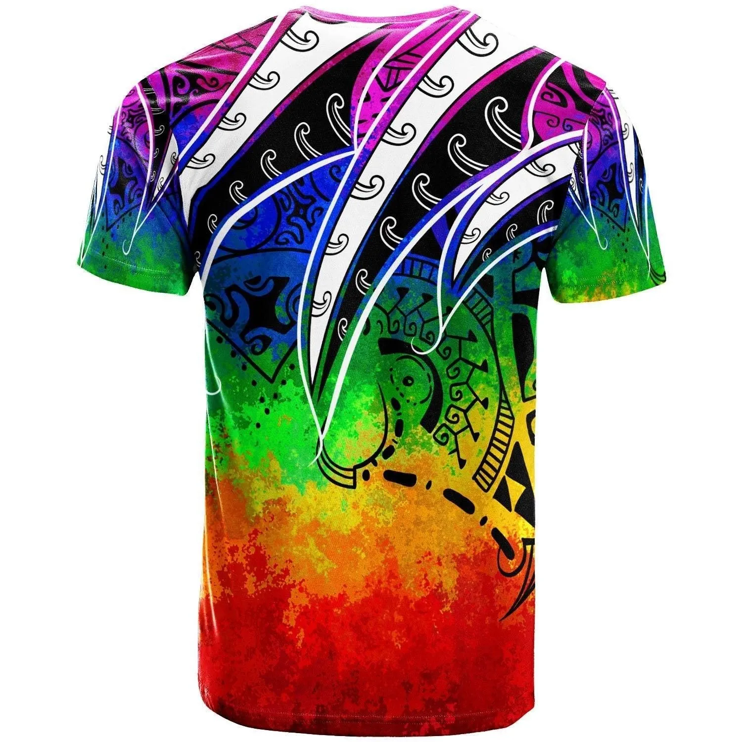 Palau T shirt - Tropical Leaf Rainbow Color