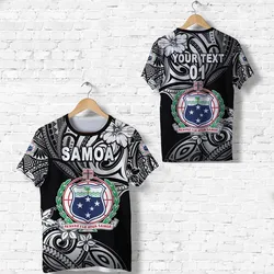 (Custom Personalised) Manu Samoa Rugby T Shirt Unique Vibes Coat Of Arms - Black, Custom Text And Number