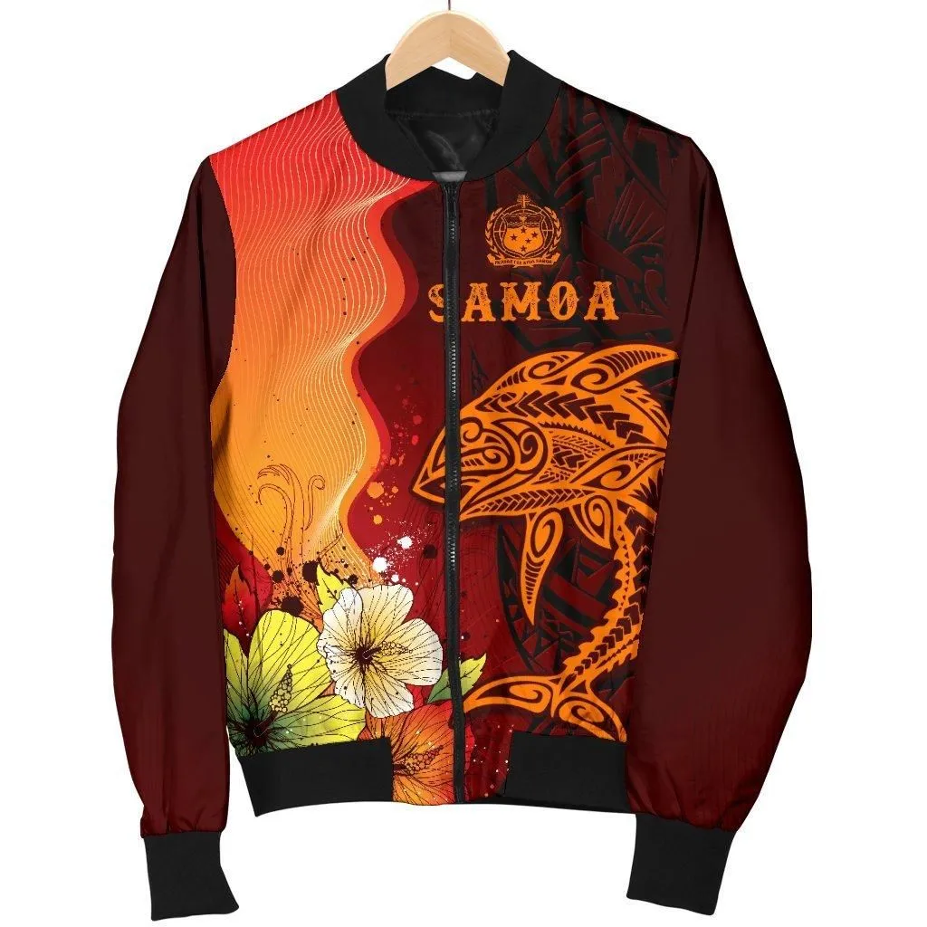 Samoa Mens Bomber Jacket - Tribal Tuna Fish