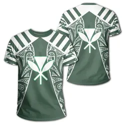 Hawaii Kanaka Football Polynesian T Shirt Green Victor Style Ah J3 Hawaiian Shorts Beach Short Sleeve