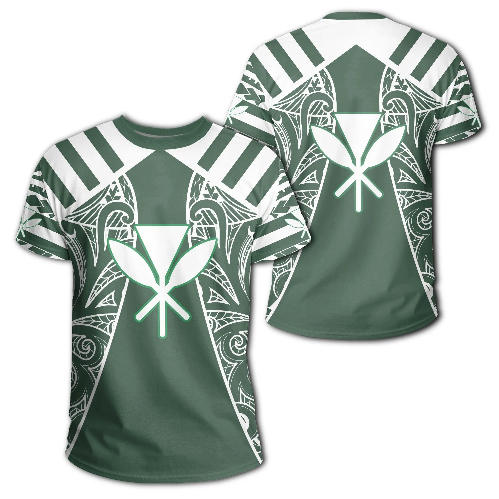Hawaii Kanaka Football Polynesian T Shirt Green Victor Style Ah J3 Hawaiian Shorts Beach Short Sleeve
