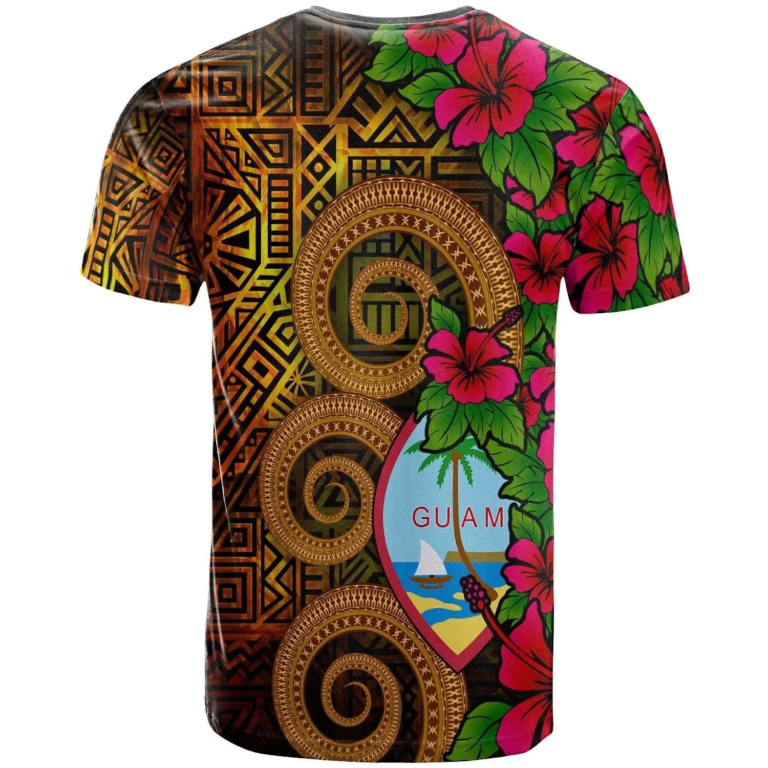 Guam Polynesian T-Shirt - Hibiscus Vintage - BN12