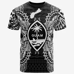 Guam All Guam Coat Of Arms Map Polynesian Tattoo White Black Unisex 3D T-Shirt All Over Print ONCID