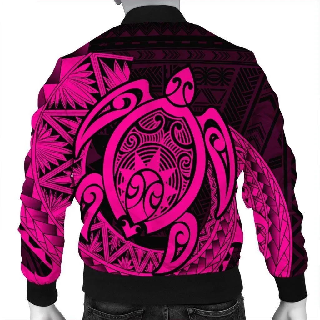 Hawaii Polynesian Turtle Bomber Jacket - Pink