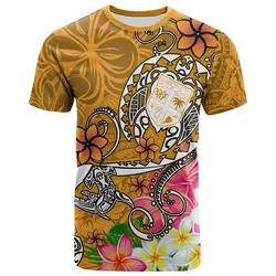 Fiji T shirt - Turtle Plumeria (Gold)
