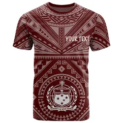 Samoa Personalised T-Shirt- Samoa Seal In Polynesian Tattoo Style (Red)