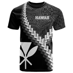 Hawaii Kanaka Maoli T-Shirt - Coat Of Arms With Polynesian Tattoo White - BN22