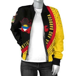 Antigua and Barbuda Womens Bomber Jacket Map Generation II