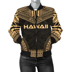 FamilyGater Jacket - Bomber Jacket Hawaii Polynesian Chief - Gold Version - Bn10