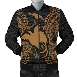 Papua New Guinea Polynesian Bomber Jacket Map Gold