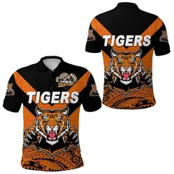 Papua New Guinea Lae Snax Tigers Polo Shirt Rugby Original Style - Orange LT8