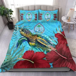 Alohawaii Bedding Set - Guam Turtle Hibiscus Ocean Bedding Set A95