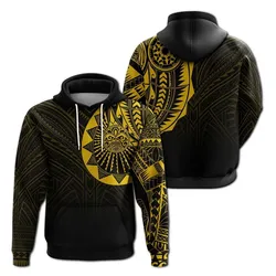 Polynesian Full Sleeve Tattoo Hoodie Gold Vibes LT7