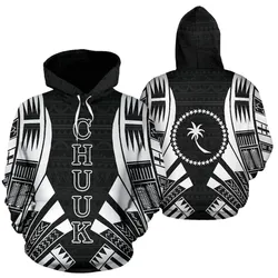 Chuuk All Over Hoodie - Black Tattoo Style