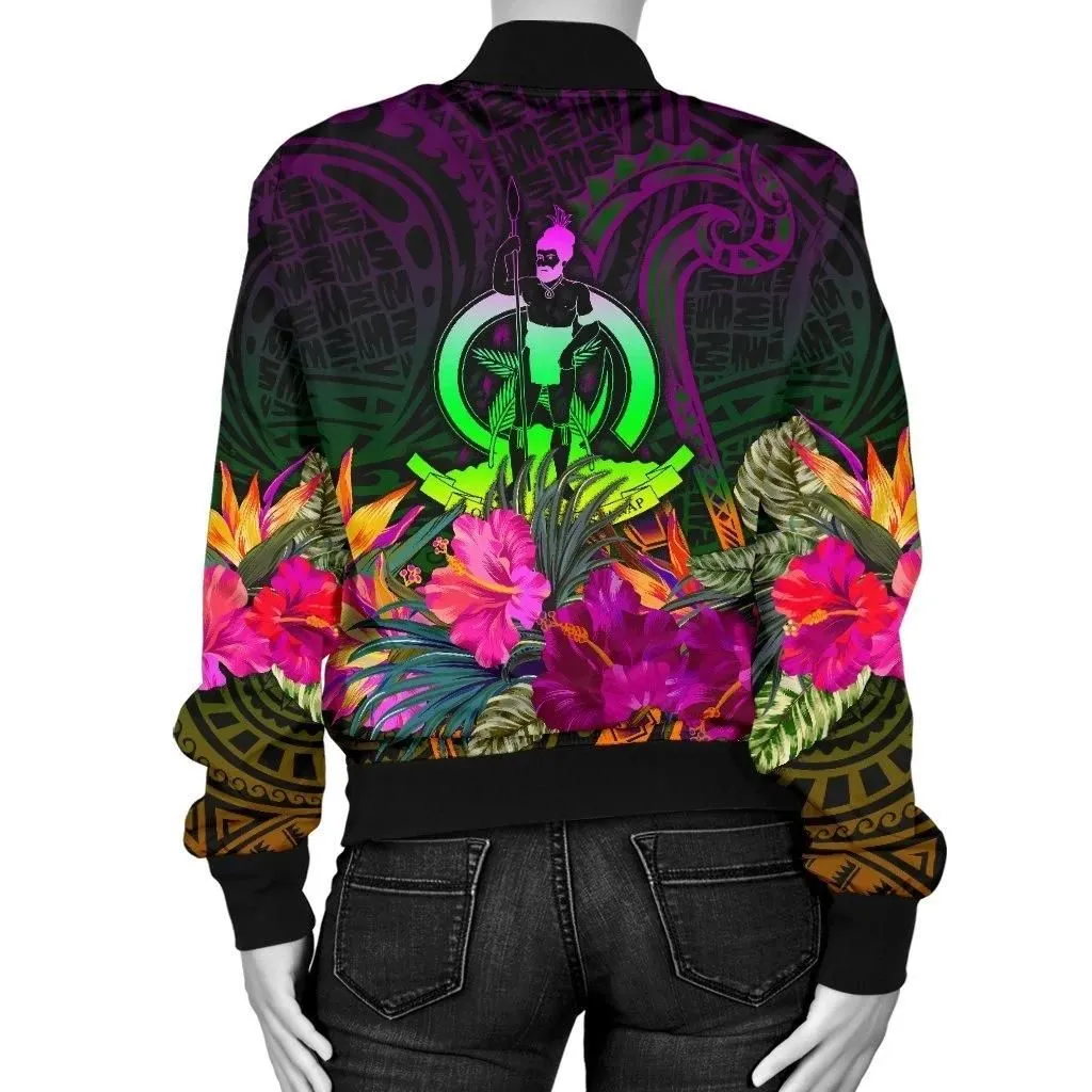 FamilyGater Jacket - Bomber Jacket Vanuatu Personalised - Summer Hibiscus - BN15