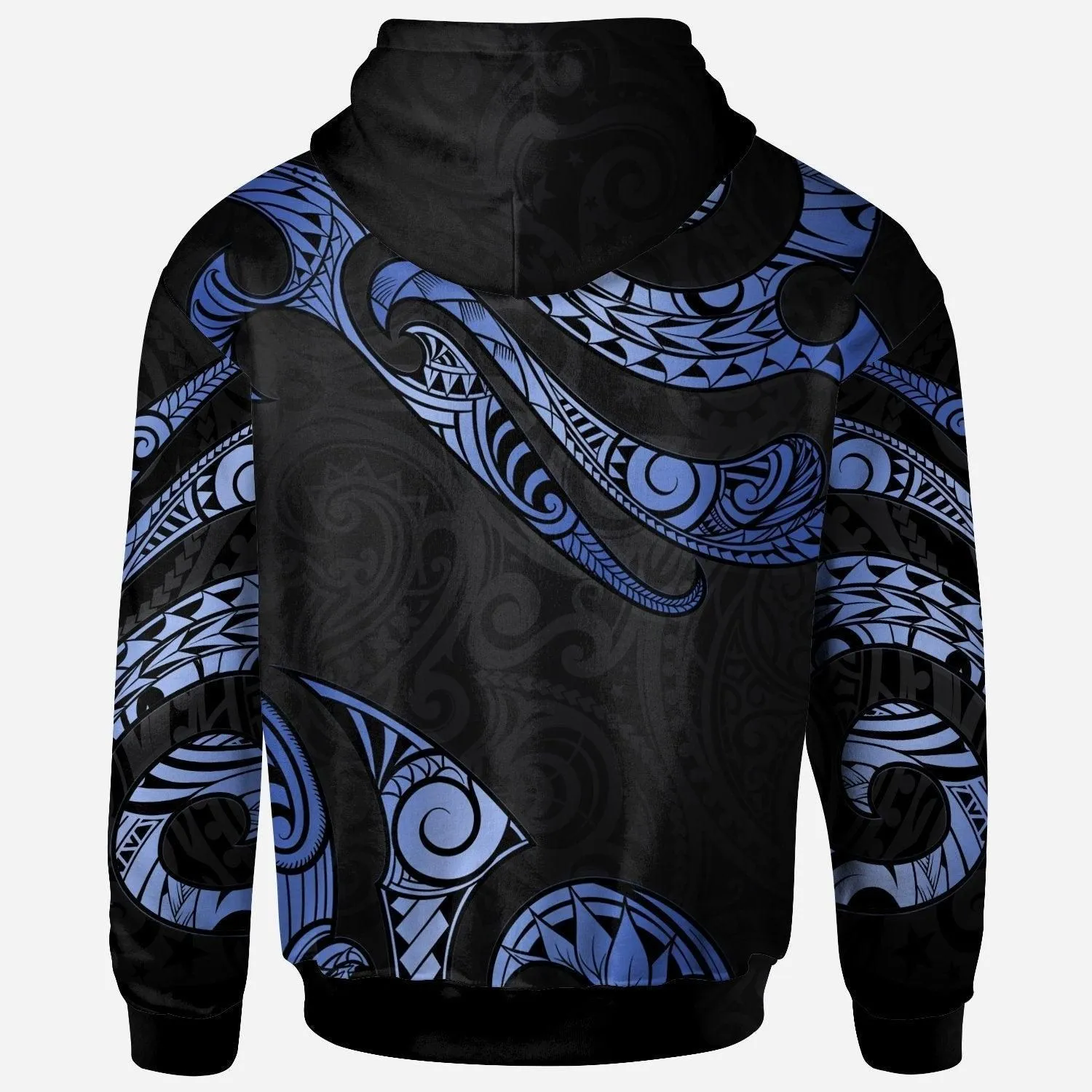 Tonga Polynesian Hoodie - Poly Tattoo Blue Version