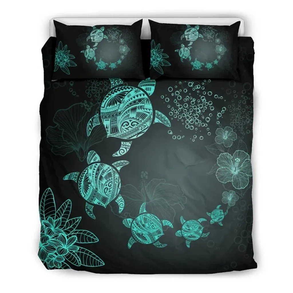 Hawaii Bedding Set Turtle Polynesian Hibiscus Under Beach V2 Ah J3 Dhc1712841Dd